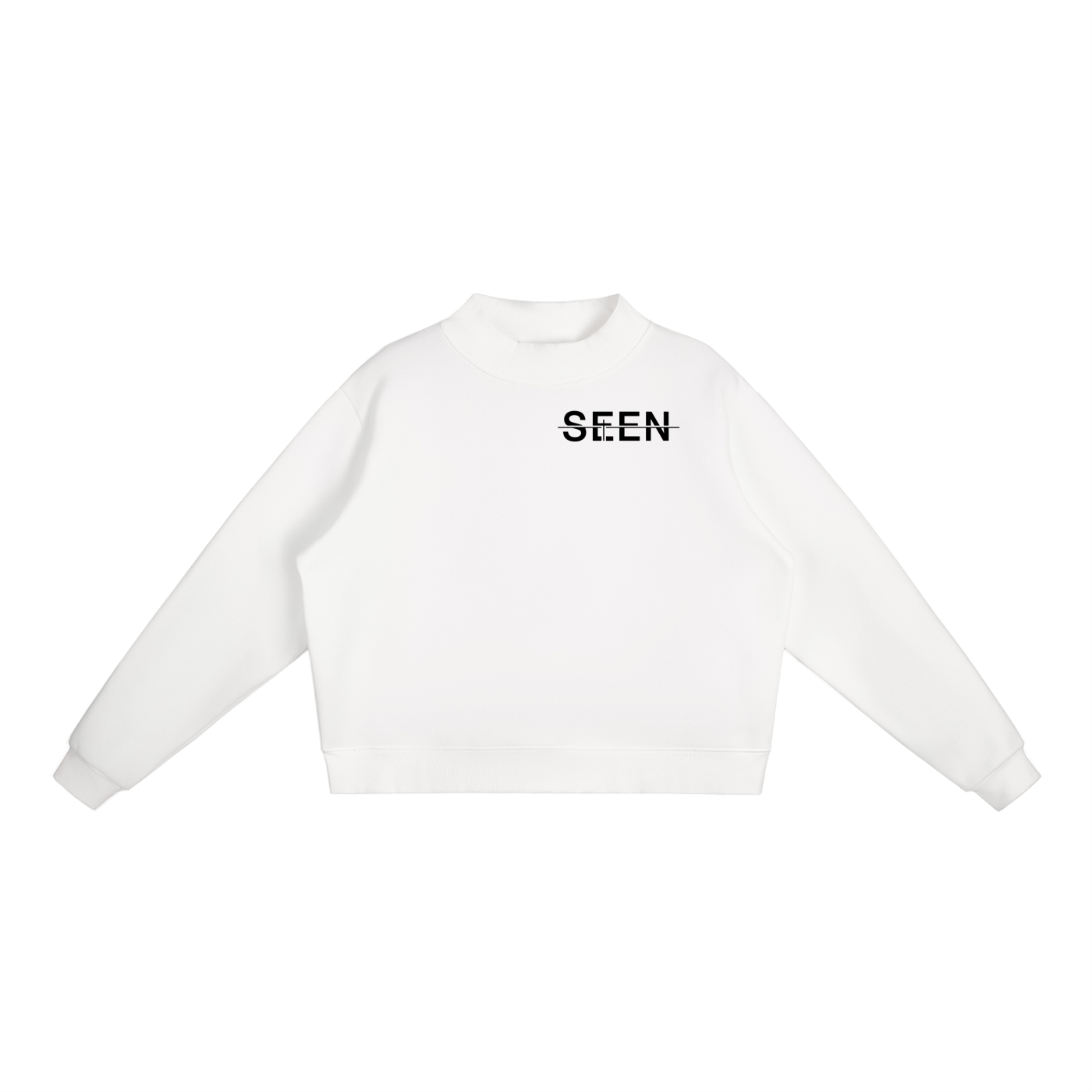 Essential Fleece Mock-Neck Crew Sweatshirt