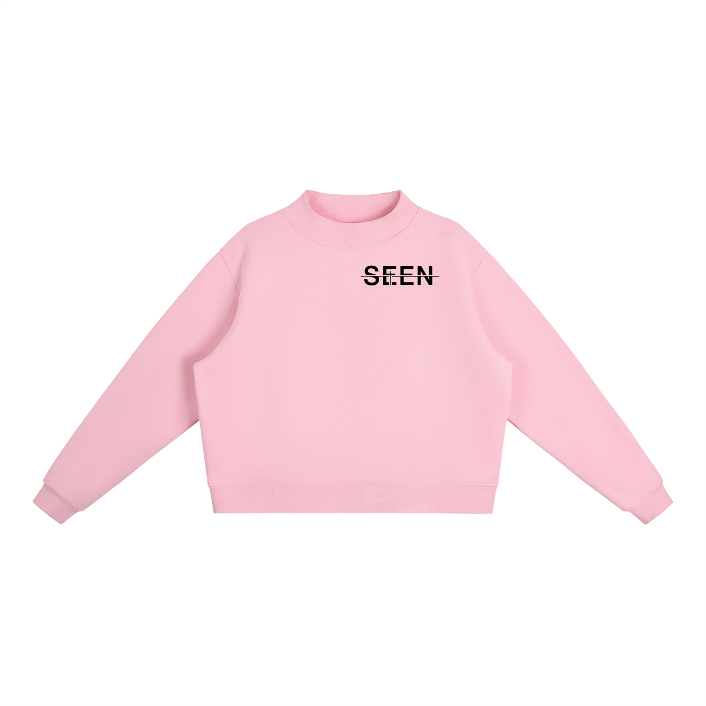Essential Fleece Mock-Neck Crew Sweatshirt