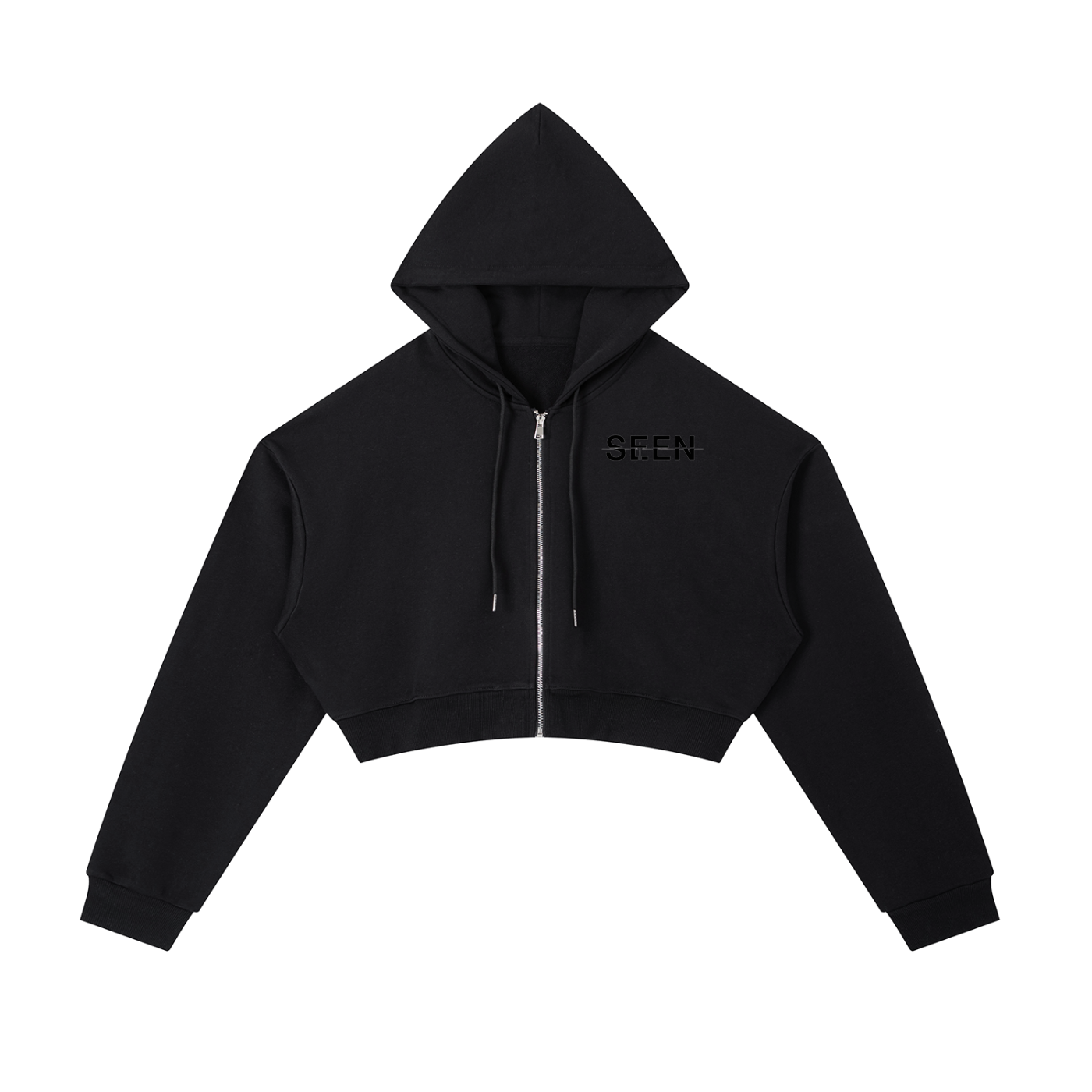 Essential Cropped Zip-Up Hoodie (Women’s)