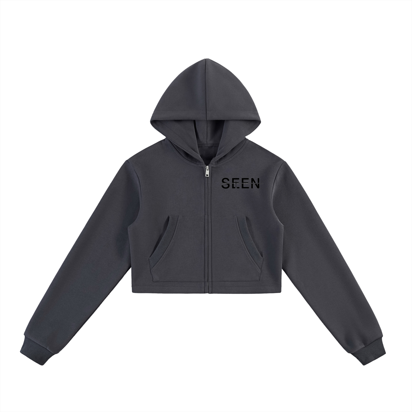 Essential Cropped Zip-Up Hoodie