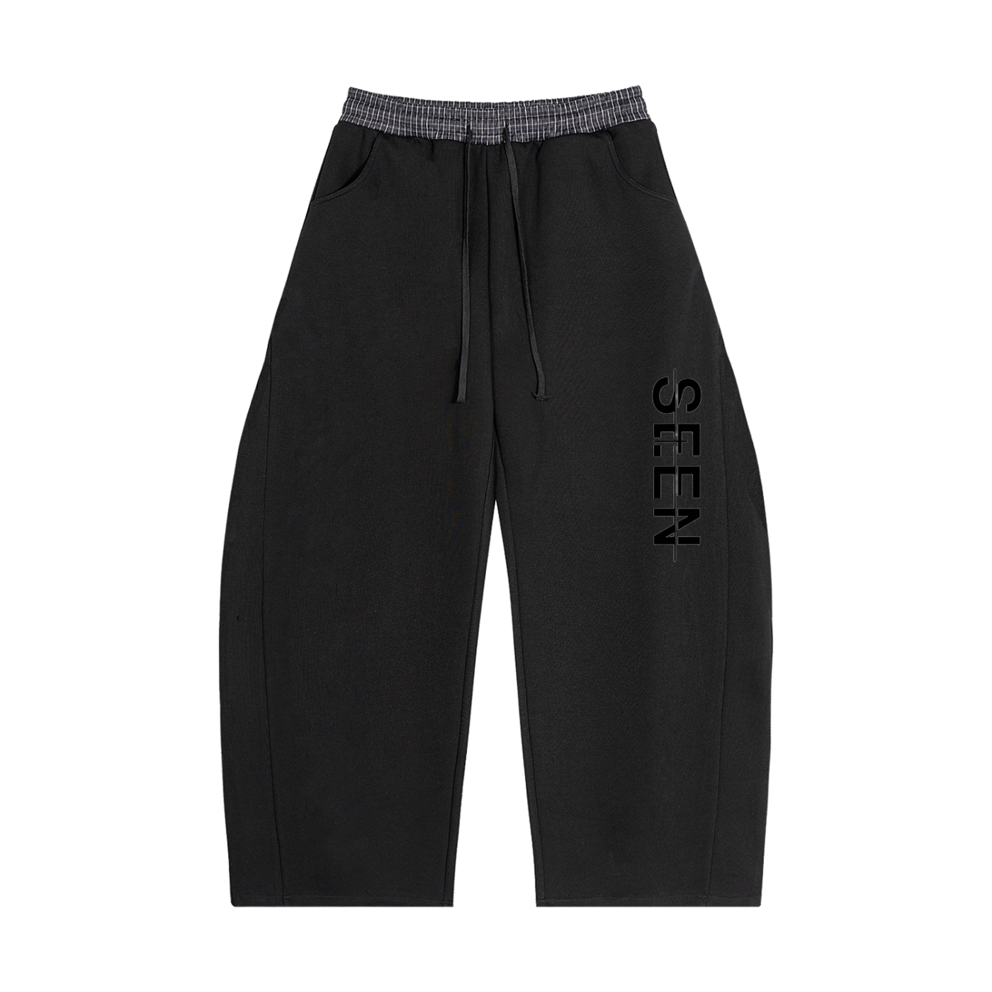 Plaid Waistband Barrel Sweatpants