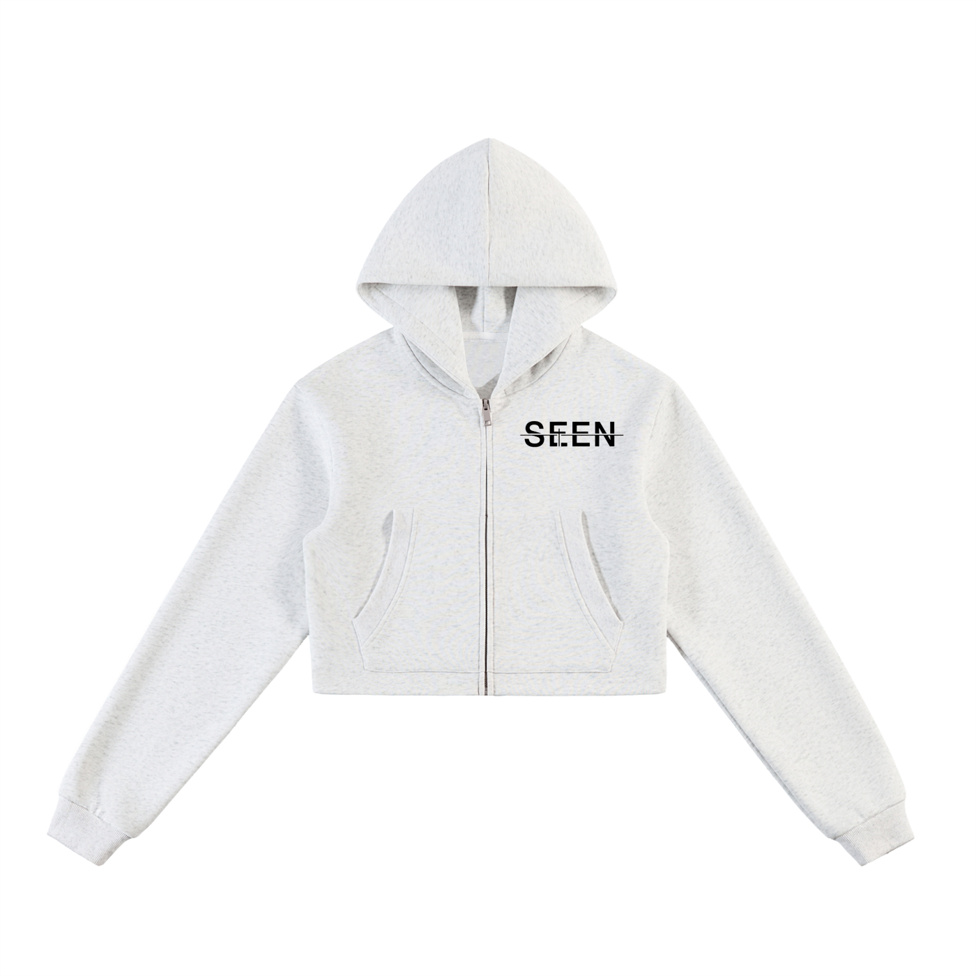 Essential Cropped Zip-Up Hoodie