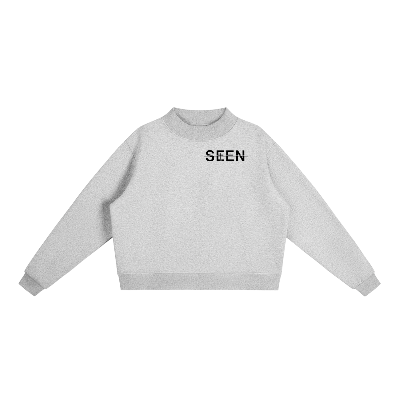 Essential Fleece Mock-Neck Crew Sweatshirt