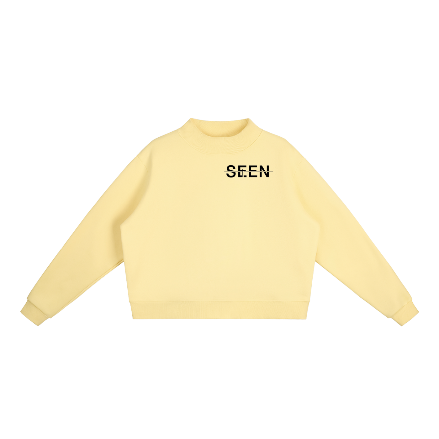Essential Fleece Mock-Neck Crew Sweatshirt