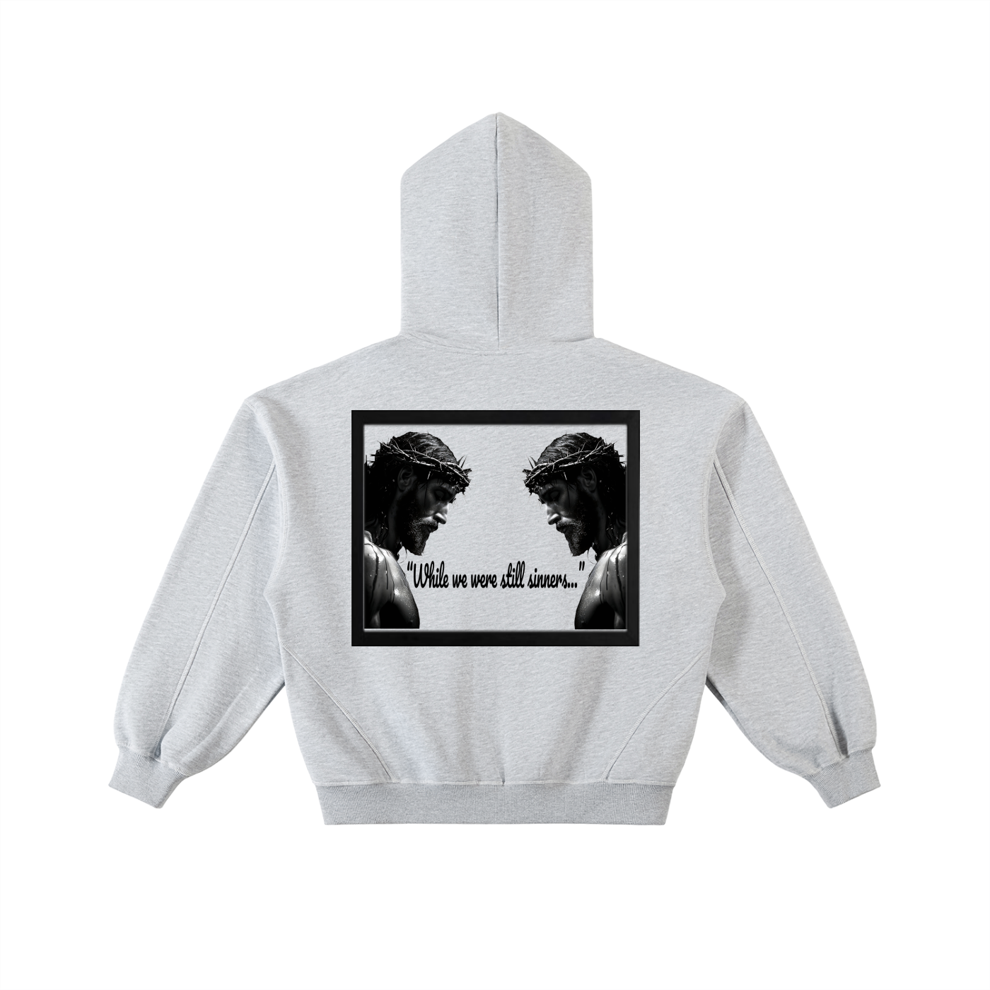 Contrast-Stitched Boxy Fleece Zip Hoodie